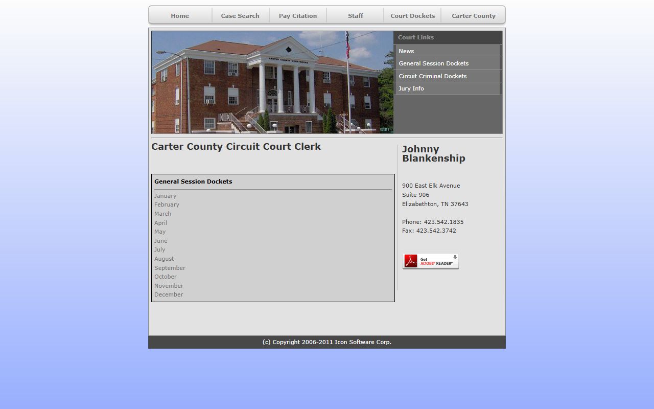Carter County court resource page for divorce decree records