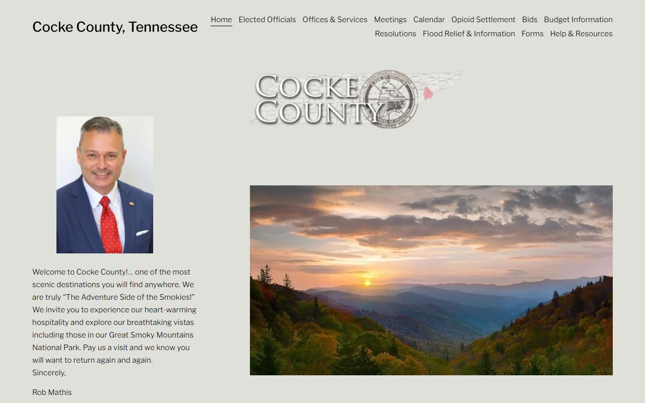 Cocke County government portal for divorce decree records