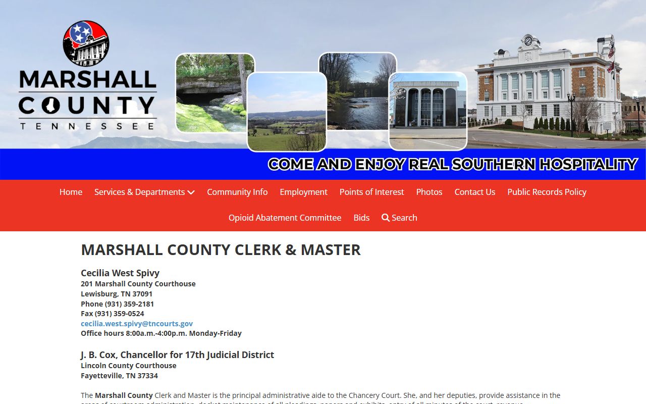 Marshall County Divorce Decree clerk and master