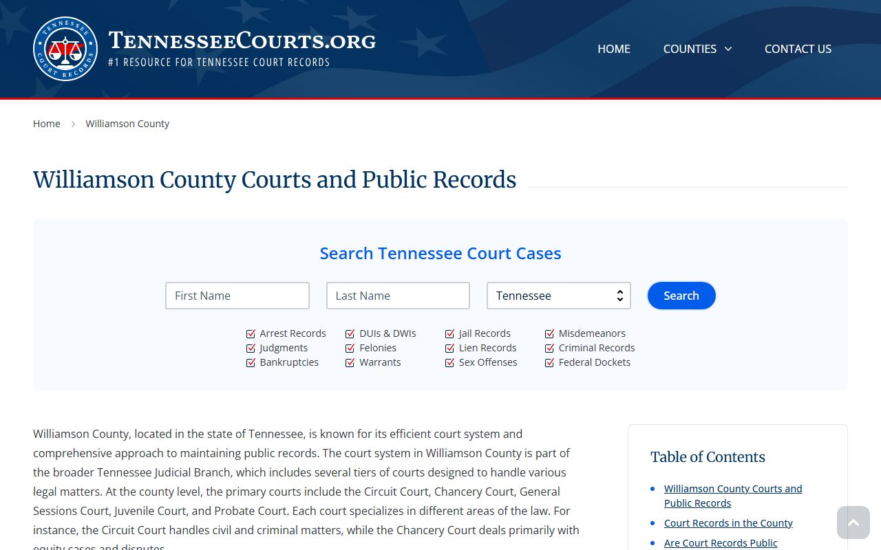 Williamson County divorce decree county court resource